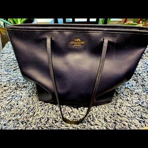 Navy blue coach tote